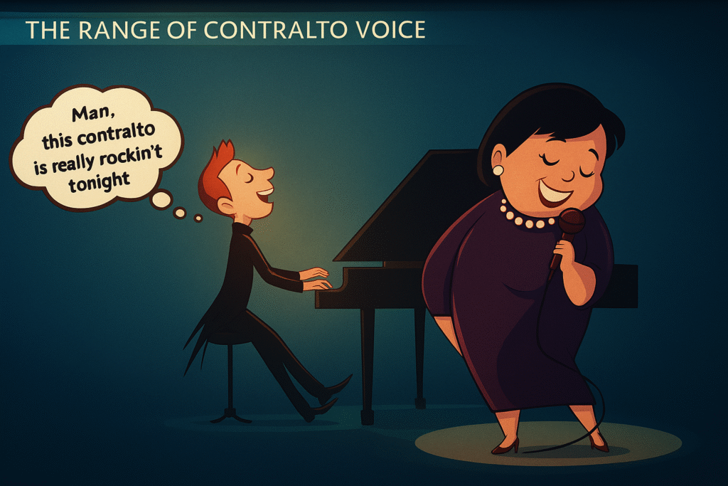 voice type that falls between soprano and alto informally