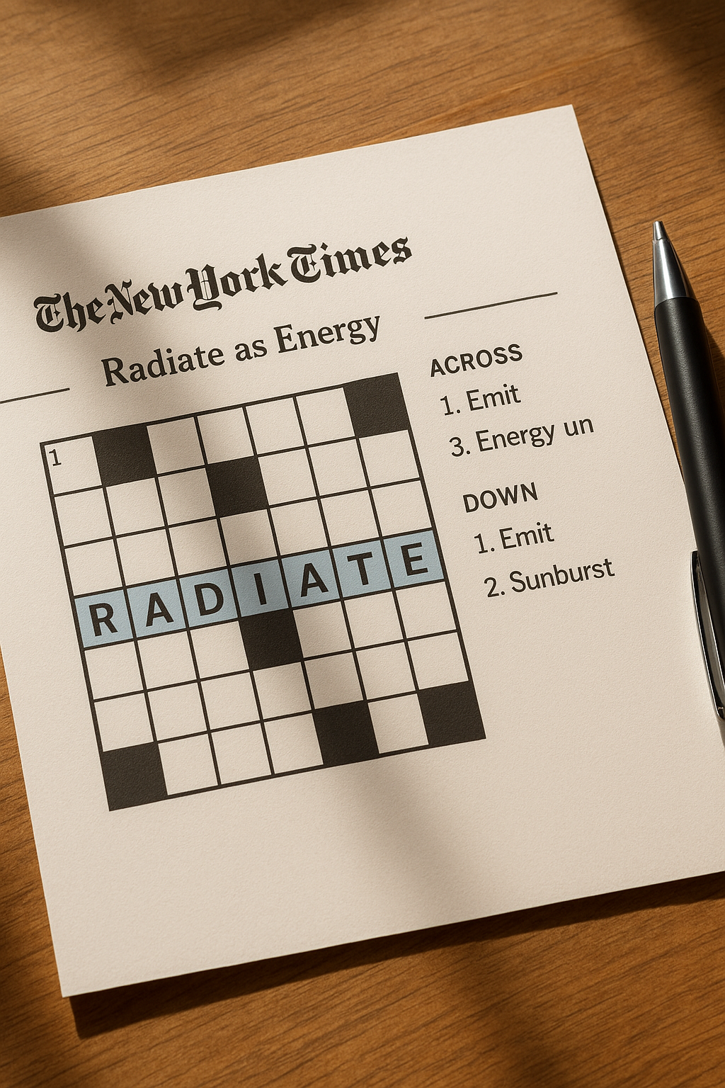 Radiate as Energy NYT