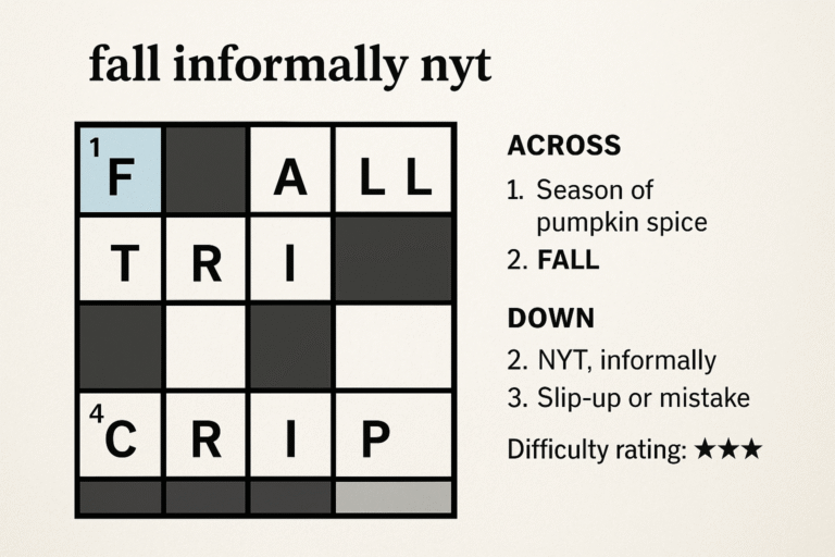 fall informally nyt