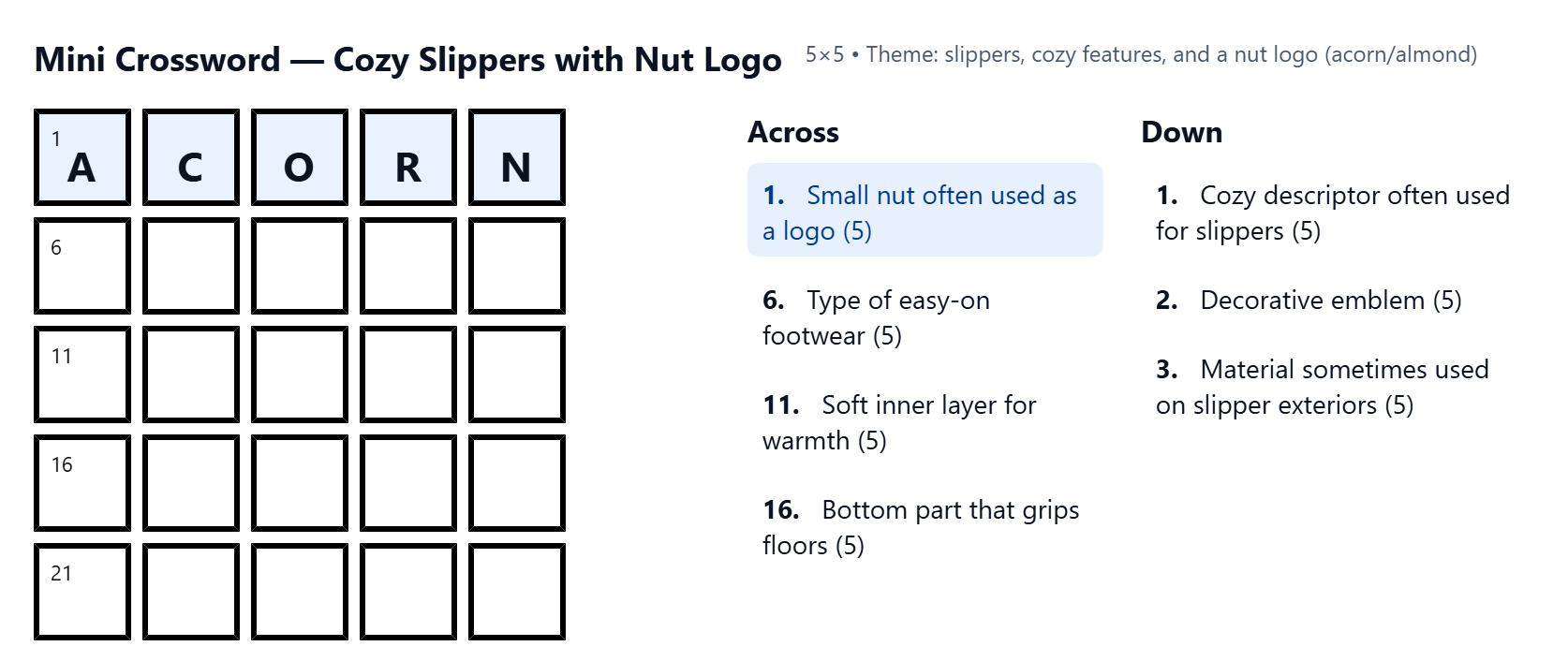 cozy slippers with nut logo