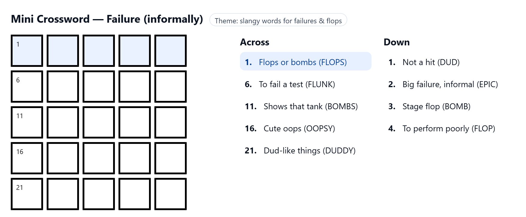failure informally nyt