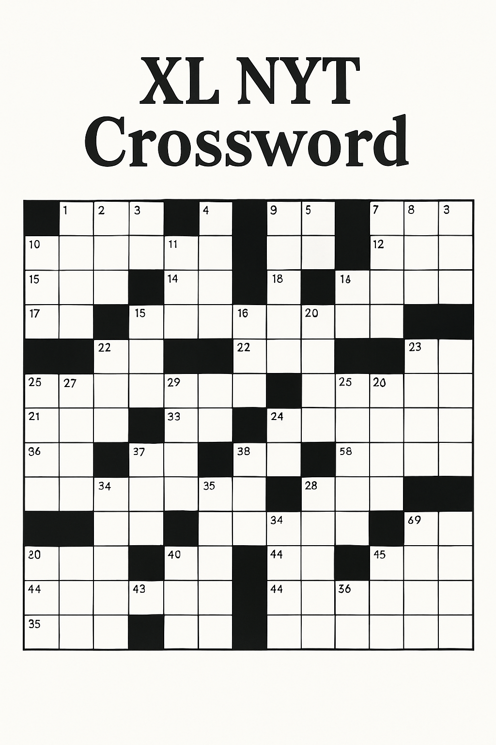 XL NYT Crossword
