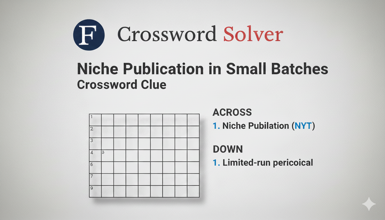 Niche Publication in Small Batches