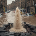Glasgow Water Main Break on Shettleston Road