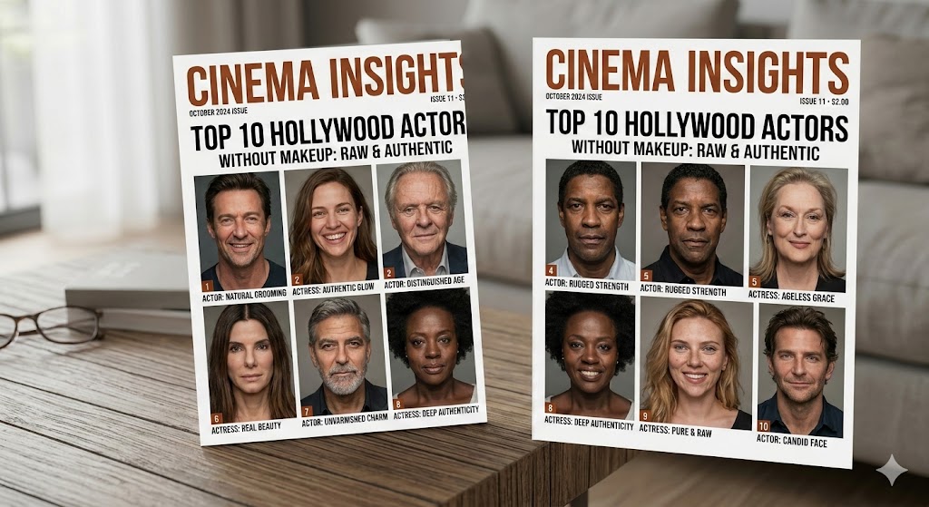Top 10 Hollywood actors without makeup