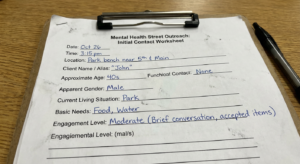mental health street outreach initial contact worksheet