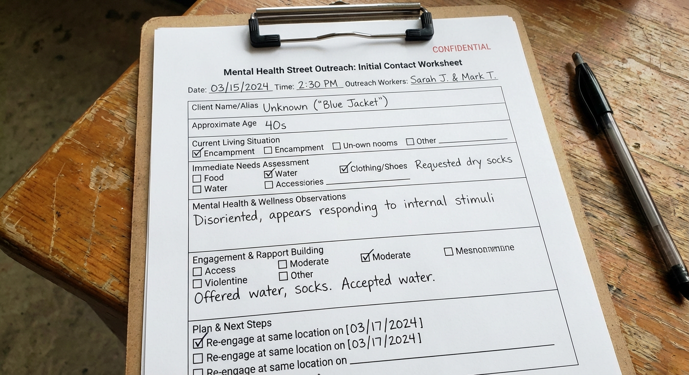 mental health street outreach initial contact worksheet